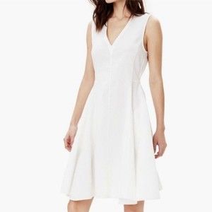 Theory Kalsington Crunch Wash Dress 4 white